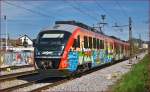 SŽ 312-129 fährt durch Maribor-Tabor Richtung Zidani Most. /16.4.2015