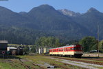 813 031 als R 4208 (Sezena-Bohinjska Bistrica) in Bohinjska Bistrica 26.8.16