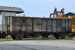 Ein gedeckter Güterwagen Ende August 2019 im Eisenbahnmuseum Ljubljana.