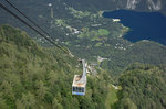 Die Vogel Seilbahn am Bohinjer See in Slowenien.