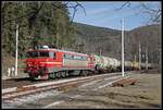363 - 034 mit Güterzug in Gprnje Lezece am 14.02.2019.