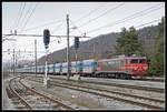 363-018 mit Güterzug in Borovnica am 14.02.2019.