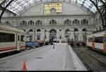 Blick auf die eindrucksvolle Architektur der Estació de França (Bahnhof Barcelona-França) (E).