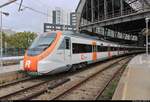 465 726-8 und 465 738 (726M und 738M | Siemens Civia) der Rodalies Barcelona (RENFE bzw. FGC) als R2 stehen im Bahnhof Barcelona-França (Estació de França) (E) auf Gleis 5.
[18.9.2018 | 14:51 Uhr]