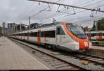 465 726-8 und 465 738 (726M und 738M | Siemens Civia) der Rodalies Barcelona (RENFE bzw. FGC) als R2 verlassen ihren Startbahnhof Barcelona-França (Estació de França) (E) auf Gleis 5.
[18.9.2018 | 15:20 Uhr]