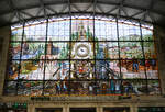 Wunderbares Gemälde in der Bahnhofshalle in Bilbao Abando.