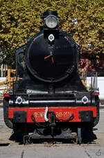 Die 1927 bei Tubize in Belgien gebaute Dampflokomotive (Ferrocarril Central de Aragón) 74  Mastodonte  (240-2074) ist Teil der Ausstellung im Eisenbahnmuseum von Katalonien.