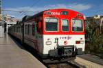 renfe Treibwagen mit der Nummer 064M in Alicant Terminal am 3.6.2015.