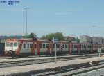 Diesel-Triebzug 593 078 am 08.05.2003 im Bahnhof Santiago de Compostela.