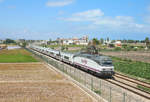 252 053 passes Alboraya whist working train 00463, 1200 Barcelona Sants - Lorca Sutellena, 7 July 2020