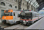 447 068 (068M) und 447 050 (050M) der Rodalies Barcelona (RENFE bzw. FGC) treffen auf 470 124 (124C) der RENFE (Media Distancia) im Bahnhof Barcelona-França (Estació de França) (E).
[18.9.2018 | 16:01 Uhr]
[4000. Foto]