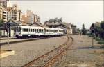 Hier ein Blick auf die Ausfahrseite Richtung Inca des Bahnhofs von Palma de Mallorca am 31.07.1995.