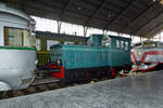 Die Rangierlokomotive 10201 (ehem. MZA TM-201 & RENFE 10011) wurde 1935 bei MTM (La Maquinista Terrestre y Marítima) unter Lizenz der Deutsche Werke Kiel gebaut. (Eisenbahnmuseum Madrid, November 2022)