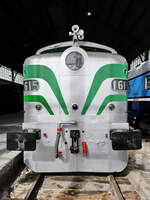 Die Dieselelektrische Lokomotive 1615 (316-015-7) wurde 1953 in den USA bei ALCO hergestellt. (Eisenbahnmuseum Madrid, November 2022)
