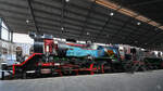 Die Dampflokomotive 141F-2416 Mikado wurde 1960 gebaut und ist hier Anfang November 2022 als Schnittmodell im Eisenbahnmuseum Madrid zu sehen.