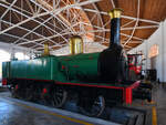 Die Dampflokomotive MZA 168  Martorell  (120-2112) wurde 1854 gebaut und ist die älteste in Spanien erhaltene Lokomotive. (Eisenbahnmuseum von Katalonien in Vilanova i la Geltrú, November 2022)