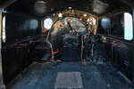 Der Führerstand der 1906 gebauten Dampflokomotive FCA 53  Mallet-Compound  (060-4013), so gesehen Anfang November 2022 im Eisenbahnmuseum von Katalonien.