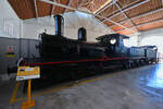 Die Dampflokomotive (Andaluces) 6  Bobadilla  220-2023 wurde 1890 bei Beyer-Peacock in Manchester hergestellt. (Eisenbahnmuseum von Katalonien in Vilanova i la Geltrú, November 2022)