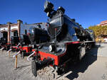 Die 1927 bei Tubize in Belgien gebaute Dampflokomotive (Ferrocarril Central de Aragón) 74  Mastodonte  (240-2074) ist Teil der Ausstellung im Eisenbahnmuseum von Katalonien. (Vilanova i la Geltrú, November 2022)