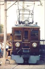 Touristenzug mit Triebwagen Nr 1 in Palma de Mallorca. (Archiv 31.07.1995)