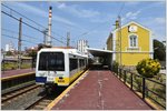 Triebzug dreiteilig 6808/3808 in Barreda neben dem Solvaywerk. (26.05.2016)