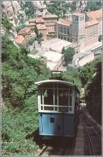 Standseilbahn ber dem Kloster Montserrat.