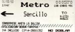 MADRID (Madrid/Provinz Madrid), 31.01.2002, ein Metro-Ticket für eine einfache Fahrt, gelöst an der Station Campo de las Naciones -- Fahrkarte eingescannt