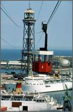 Die Hafenseilbahn in Barcelona verbindet den Aussichtshgel Montjuic mit dem Strand von Barceloneta.