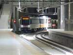 Einfahrt der Einheit CAF 71-01/02 in den neuen Hauptbahnhof von Palma de Mallorca, der Estaci Intermodal - Plaza de Espani.