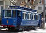 Oldtimer-Straenbahn Nr.6 am 08.03.2008 an der Metro-Station L7 Av Tibidabo.