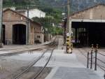 Eisenbahndepot (links) und Strassenbahndepot (rechts) am Bahnhof von Soller.