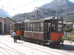 Mallorca,Sollr Tramway auf dem Depotgelnde in   Sollr,nach dem Umsetzen (04.03.03)
