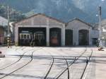 Mallorca,Das alte Depot in Sollr(Gesamtansicht)  Inzwischen wurde auch noch eine neue Halle gebaut(siehe Bild mit der Draisine)