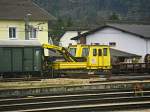 In Bludenz ein auf den Abstellgleisen abgestelltes Bahndienstfahrzeug mit der Nummer 99 81 9120 503-3.