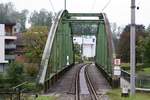 Südliche Traunbrücke im Bahnhof Bad Ischl am 23.September 2017.