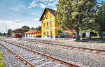 Blick auf das Bahnhofsgebäude Neckenmarkt-Horitschon, am 5.8.2017.