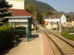 Die Haltestelle der steiermrkischen Landesbahn in Deutschfeistritz am 22.8.2010.