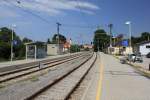 Bahnhof Maria Ellend an der Pressburgerbahn bei Km 29,4 mit Blickrichtung Osten, Juli 2012