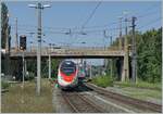 Der SBB ETR 610 005 erreicht als EC von Zürich nach München den Bahnhof von Bregenz.