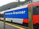 Bahnhofsschild von Brennero/Brenner am 15.5.2015.