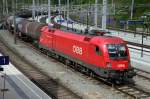 1116 260 (Europ�ischer Lokf�hrerschein) mit G�terzug in Bruck/Mur am 13.05.2013