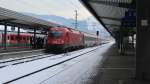 1216 019 mit EC 88  DB-BB EuroCity  (Verona Porta Nuova-Mnchen Hbf) in Innsbruck Hbf.(14.2.2012)