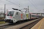 1116 130 hat am 07.04.2013 mit dem OIC 866  Alpenzoo Innsbruck Tirol   den Hbf Wels verlassen.