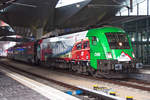 1116 159  150 Jahre Brennerbahn  mit dem railjet 755 (Wien Flughafen - Graz Hbf), am 04.05.2017 in Wien Hbf.