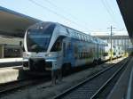 4010 107 der Westbahn steht am 06.August 2013 als WB 916 nach Freilassing im Wiener Westbahnhof.