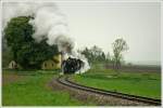 Die beiden Dampfloks 52.100 & 52.4984 fahren als SREX 16170 von Korneuburg nach Ernstbrunn zum 3.Oldtimertreffen.