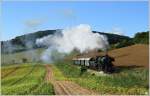 Dampflok 52.100 fhrt mit dem Erlebniszug 7390  Leiser Berge  von Korneuburg nach Ernstbrunn.