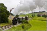 Fotodampfzug N19821(Hausruck-Eberschwang-Hausruck) am 06.08.2010 mit der 77.28 beim Ausfahrtssignal Eberschwang.