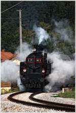 77.28 mit dem LP19043 (Summerau-Linz Stahlwerke) am 17.9.2011 bei der Hst.Selker