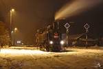 Am frühen Sonntagmorgen wurde die 431.032 (ex ÖBB 93.1360) im Bahnhof Martinice v Krkonosich für die Fotografen bereitgestellt. (13.01.2019)